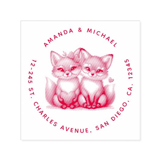 Niedliche Füchse in Liebe Permastempel (Design)