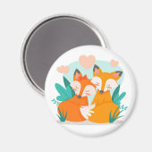 Niedliche Füchse Magnet (Vorderseite/Rückseite)