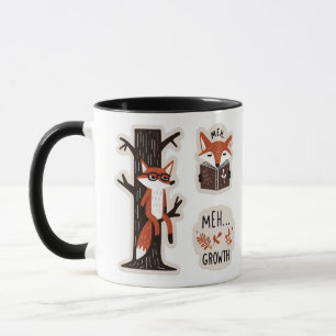 Niedliche Füchse - "Meh Growth" Funny Self Care Tasse