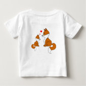 Niedliche Füchse mit Herz, handgezeichnet Baby T-shirt (Rückseite)