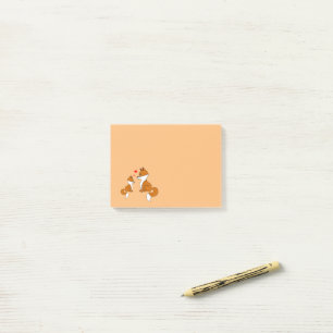 Niedliche Füchse mit Herz, handgezeichnet Post-it Klebezettel