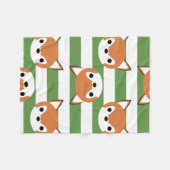 Niedliche Füchse u. grüne Streifen Fleecedecke (Vorderseite (Horizontal))