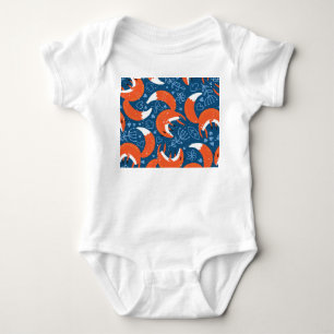 Niedliche Füchse: Vintages Tiermuster Baby Strampler