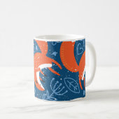 Niedliche Füchse: Vintages Tiermuster Kaffeetasse (VorderseiteRechts)