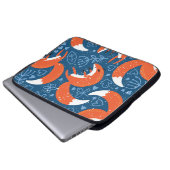 Niedliche Füchse: Vintages Tiermuster Laptopschutzhülle (Vorne Knopf)