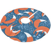 Niedliche Füchse: Vintages Tiermuster Polyester Weihnachtsbaumdecke (Schrägansicht)