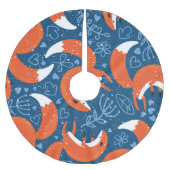 Niedliche Füchse: Vintages Tiermuster Polyester Weihnachtsbaumdecke (Vorderseite)