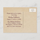 Niedliche Fuchsia Bow Abschluss Postkarte (Rückseite)