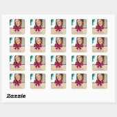 Niedliche Fuchsia Bow Abschluss Stickers (Blatt)