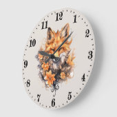 niedliche Fuchsliebhaber fügen Text hinzu Große Wanduhr (Winkel)