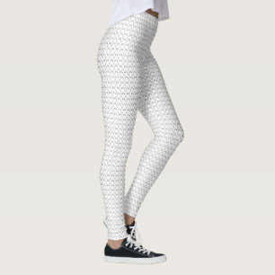 Niedliche Fugenkatze Zickzack Muster Schwarz-weiß Leggings