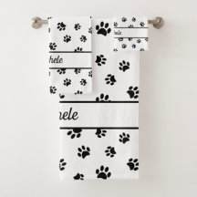 Niedliche Fun Black Paw Prints Personalisiert