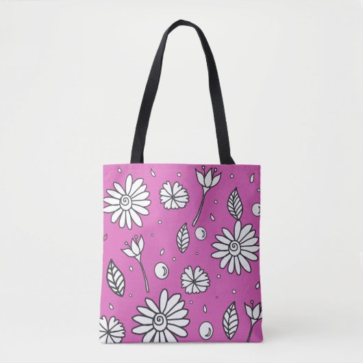 Niedliche Fun Blume Sommer Tasche in Rosa (Vorderseite)