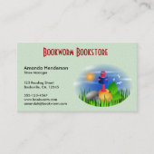 Niedliche Fun Bookworm Book Store Business Cards Visitenkarte (Vorderseite)
