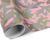 Niedliche Fun-Camouflage - Holz rosa Geschenkpapier (Rolleneckpunkt)