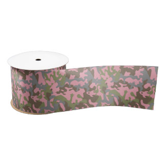 Niedliche Fun-Camouflage - Holz rosa Satinband