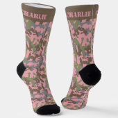 Niedliche Fun-Camouflage - Holz rosa Socken (Gewinkelt)