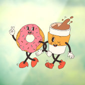 Niedliche Fun Coffee and Donuts Shop-Werbung Fensteraufkleber (Blatt 3)