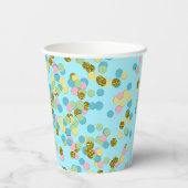 Niedliche Fun Colorful Moderne Confetti Dots Pappbecher (Rückseite)