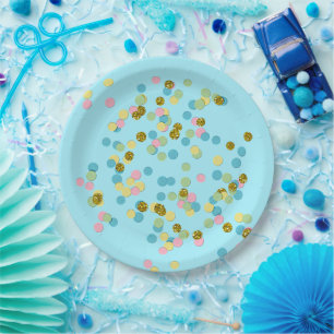 Niedliche Fun Colorful Moderne Confetti Dots Pappteller
