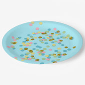 Niedliche Fun Colorful Moderne Confetti Dots Pappteller (Schrägansicht)