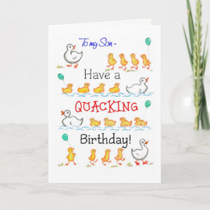 Niedliche Fun Ducklings Quacking Geburtstag, für S Karte