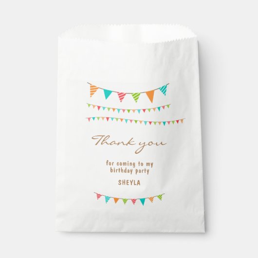 Niedliche Fun farbenfrohe Jagdflagge Danke, Geburt Geschenktütchen (Vorderseite)