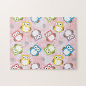 Niedliche Fun farbenfrohe Pastel Owls Puzzle (Horizontal)