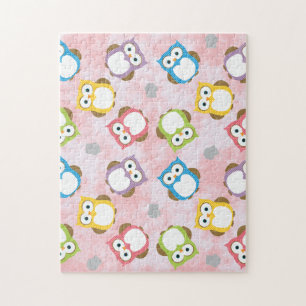 Niedliche Fun farbenfrohe Pastel Owls Puzzle