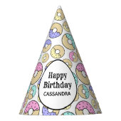 Niedliche Fun Farbenfrohe Sprinkle Donut Muster Partyhütchen (Vorderseite)