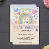 Niedliche Fun Hearts und Rainbow Baby Shower Einladung