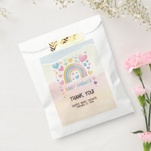 Niedliche Fun Hearts und Rainbow Baby Shower Geschenktütchen (Versiegelt)