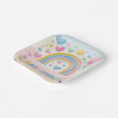 Niedliche Fun Hearts und Rainbow Baby Shower Pappteller (Gewinkelt)