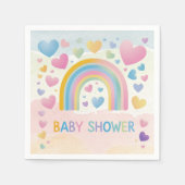 Niedliche Fun Hearts und Rainbow Baby Shower Serviette (Vorderseite)