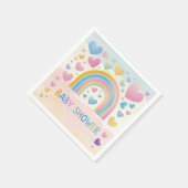 Niedliche Fun Hearts und Rainbow Baby Shower Serviette (Ecke)