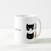 Niedliche Fun Katzen Kittens Individuelle Name per Kaffeetasse (VorderseiteRechts)
