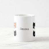 Niedliche Fun Katzen Kittens Individuelle Name per Kaffeetasse (Mittel)