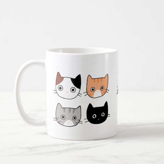 Niedliche Fun Katzen Kittens Individuelle Name per Kaffeetasse (Links)