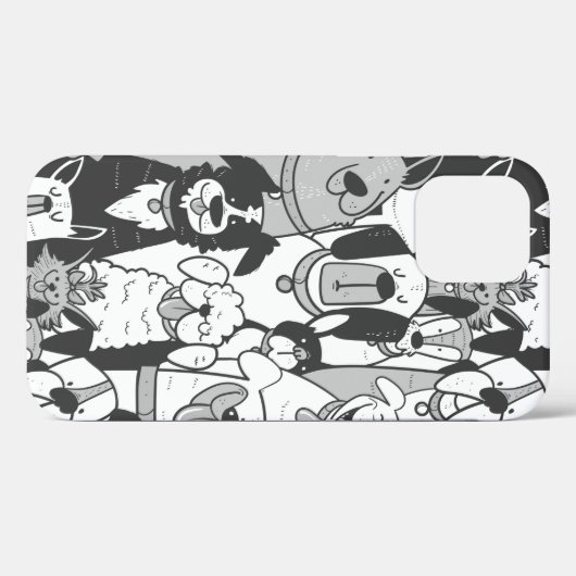 Niedliche Fun Line Zeichnend Hunde Haustiere Carto Case-Mate iPhone Hülle (Rückseite (Horizontal))