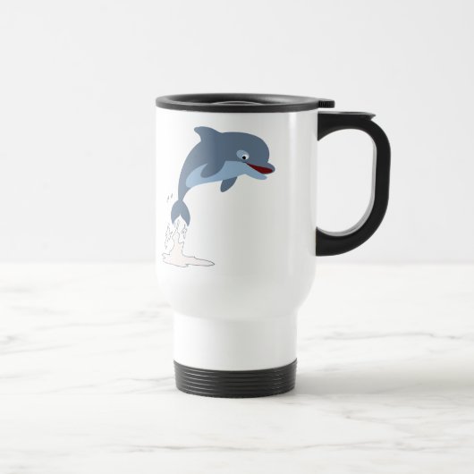 Niedliche Fun-Loving Cartoon Dolphin Tasse (Rechts)