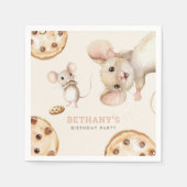 Niedliche Fun Mäuse Cookies jedes Alter Geburtstag Serviette (Vorderseite)