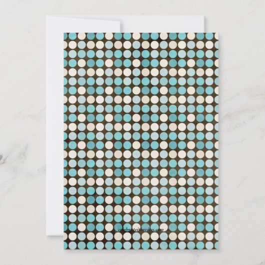 Niedliche FUN Polka Dots Blue & Brown Boy Dusche Einladung (Rückseite)