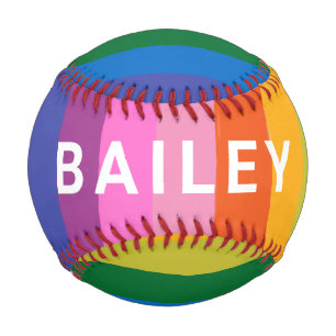 Niedliche Fun Rainbow Stripes Personalisiert Baseball