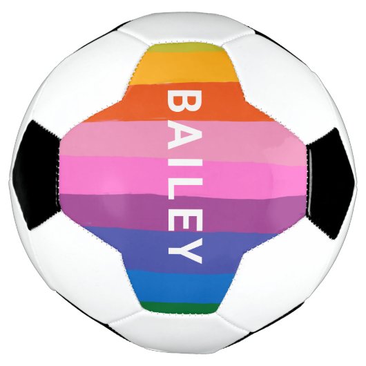 Niedliche Fun Rainbow Stripes Personalisiert Fußball (Gedreht)