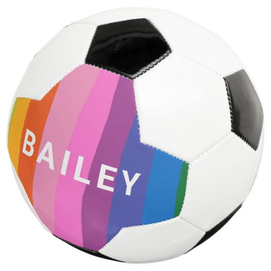 Niedliche Fun Rainbow Stripes Personalisiert Fußball (Dreiviertel)