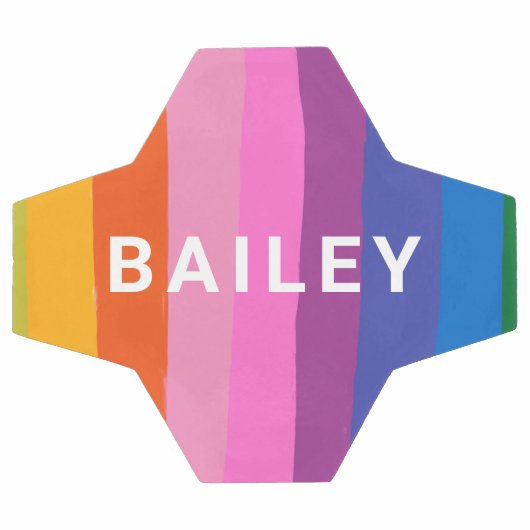 Niedliche Fun Rainbow Stripes Personalisiert Fußball (Flach)