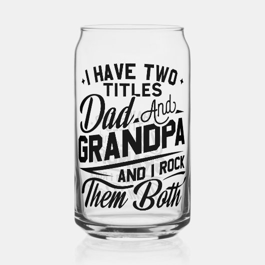 Niedliche Fun Retro Typografie Vater Opa Geschenk Dosenglas (Vorderseite)