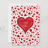 Niedliche Fun Rot und Weiß Herz Valentine Wedding Einladung (Vorderseite)