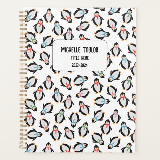 Niedliche Fun Snow Gift Penguins Kids Friends Note Planer (Vorderseite)
