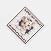 Niedliche Fun Tiger Cub Peeking out Custom Dark Br Serviette (Ecke)